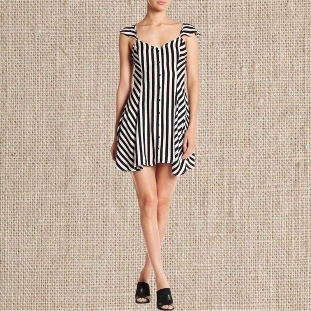 Black and white striped dress